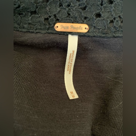 Free people black knit and lace jacket coat boho bohemian festival - Picture 7 of 7